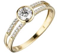 Gr. 52 - Damen Ring 333 Gold Gelbgold 21 Zirkonia Goldring - Gold / 60