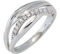Gr. 58 - Damen Ring 333 Gold Weißgold mit Zirkonia Weißgoldring - Gold / 58