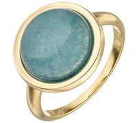 Jobo Damen-Ring aus 9 Karat 375 Gold mit Chalcedon blau Größe 60