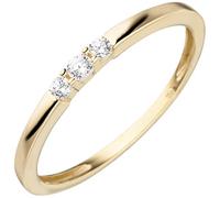 Jobo Damen-Ring schmal aus 8 Karat 333 Gold mit 3 Zirkonia Größe 50