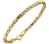 Jobo Herren Damen Königs-Armband aus 925 Sterling Silber vergoldet 3,1 mm 19 cm