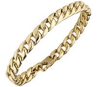 Jobo Herren Damen Panzer-Armband aus 14 Karat 585 Gold 7,6 mm 21 cm