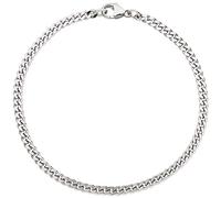 Jobo Herren Damen Panzer-Armband aus 14 Karat 585 Weißgold massiv 3,3 mm 21 cm