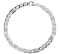 Jobo Herren Damen Steg-Panzer-Armband aus 925 Sterling Silber 5,2 mm 21 cm