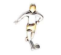 Jobo Herren-Einzel-Ohrstecker Fußballspieler aus 925 Sterling Silber Bicolor vergoldet
