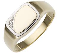 Gr. 66 - Herren Ring 585 Gold Gelbgold bicolor 1 Diamant Brillant HerrenringGold / 60