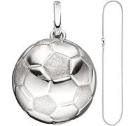 Kinder Anhänger Fußball 925 Silber Fußballanhänger mit Kette 42 cm