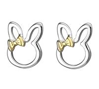 Jobo Kinder-Ohrstecker Hase aus 925 Sterling Silber Bicolor vergoldet