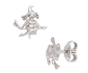 Jobo Kinder-Ohrstecker Hexe aus 925 Sterling Silber
