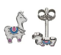 Jobo Kinder-Ohrstecker Lama weiß aus 925 Sterling Silber