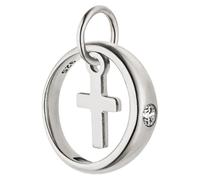 Jobo Kinder-Taufring mit Kreuz aus 925 Silber mit Zirkonia 11 mm