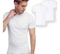 Jockey 24/7 Microfiber Air T-Shirt 2er-Pack - leichte T-Shirts für Herren mit 4-Wege-Stretch, Shirt mit Kurzarm und Rundhals-Ausschnitt, lockere Passform, 2er Set, in Weiß