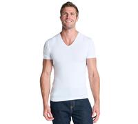 Jockey 24/7 Microfiber Air V-Neck Shirt - T-Shirts für Herren im 2er Pack, Slim Fit T-Shirt mit 4-Wege-Stretch, Kurzarm-Shirt mit V-Ausschnitt, figurbetontes Basic Shirt, 2er Set, in Weiß