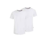 Jockey American T-Shirt - Baumwoll T-Shirts für Herren im 2er Pack, Shirt mit Kurzarm, Rundhals-Ausschnitt, Basic mit verstärktem Kragen, Tshirt mit lockerer Passform - Doppelpack, in Weiß