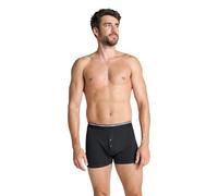 Jockey Boxer Trunk - Boxershorts Herren im 2er Pack, Unterhosen mit Eingriff und Knöpfen, Unterwäsche aus 100% Baumwolle, Herren Unterhosen aus Feinripp-Material, 2er Set, in Schwarz