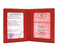 Jockey Club Leder Ausweishülle Etui Ausweisetui Hülle für Fahrzeugschein, KFZ Papiere, rosa Führerschein Nappaleder