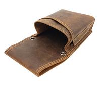 Jockey Club Profi echt Leder Kellnertasche Kellner Holster Köcher Dickes Hunterleder mit Doppelnaht Rustic braun