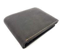 Jockey Club rustikale Vintage Geldbörse naturbelassenes Vollrind-Leder Portemonnaie Toro Dunkelbraun mit RFID Schutz