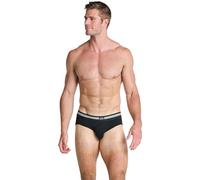 Jockey Cotton Stretch Brief - Unterhosen für Männer im 3er Pack, Unterwäsche aus Baumwolle und Elasthan, Herren Unterhosen mit mittlerer Leibhöhe, 3er Set, in Schwarz