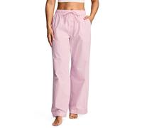 Jockey Damen Cotton Poplin Pant, Lovely Stripe Camilla Pink, S