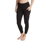 Jockey Damen Leggins aus Baumwolle mit Seitlicher Tasche Leggings, Tiefschwarz, M