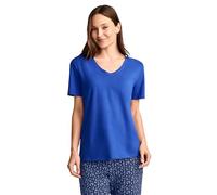 Jockey Damen Cotton Stretch Short Sleeve V-Neck Top, Intense Royal, M