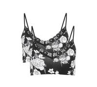 Jockey Damen Parisienne Padded Bralette - 2 Pack, Black Allover, XL