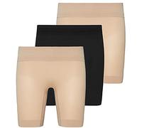 Panty JOCKEY "Skimmies", Damen, Gr. L, 3 Stk., beige, schwarz, schwarz, Single Jersey, Obermaterial: 79% Polyamid, 18% Elasthan, 3% Baumwolle, unifarben, körpernah, Unterhosen Panty, (3er Pack), hoher