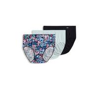 Jockey Damen Unterwäsche No Panty Line Promise Hip Brief - 3er-Pack, Wavy Floral Mauve/Subtle Mint/Black, 5