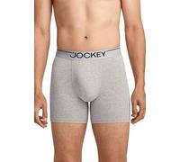 Jockey Herren Cotton Stretch Comfort Boxer Trunk - 3 Pack, Grey Heather, M