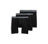 Jockey Herren Unterwäsche Active Mikrofaser 22,9 cm langes Bein Boxershorts - 3er-Pack, Schwarz, XX-Large
