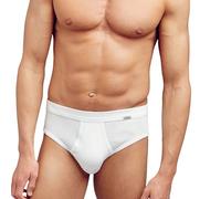 Jockey Luxury Cotton Classic Brief - atmungsaktiver Herren-Slip, Unterwäsche aus 100% gasierter Baumwolle, Unterhose mit Eingriff, in Weiß