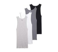 Jockey Men's T-Shirts 100% Cotton A-Shirt Tank - 4 Pack, Black/Lantern Grey/Grey Heather/White, XL