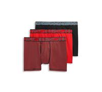 Jockey Men's Underwear Active Microfiber Eco 5" Boxer Brief - 3 Pack, Miro Red/Timescape Geo/Black, M