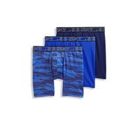 Jockey Men's Underwear Active Microfiber Eco 9" Long Leg Boxer Brief - 3 , Majestic Blue/Oceanic Camo/Brilliant Blue, XL