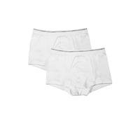 Jockey Modern Classic Short Trunk - Boxershorts Herren im 2er Pack, Unterhosen ohne Eingriff, Unterwäsche aus 100% Baumwolle, Shorts aus Feinripp-Material, 2er Set, in Weiß