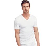 Jockey Modern Classic V-Neck Shirt 2er Pack, Baumwoll T-Shirts für Herren mit Kurzarm V-Ausschnitt, Basic Shirts mit weichem Material, Tshirt mit lockerer Passform - Doppelpack, in Weiß