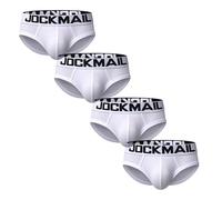 JOCKMAIL 4 STÜCKE/Pack Herren Slip Unterwäsche Komfortabel Mesh Herren Unterwäsche Slip Männlich Unterwäsche (DE/NL/SE/PL, Alphanumerisch, XXL, Regular, Regular, 4er Weiß)