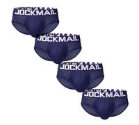 JOCKMAIL 4 STÜCKE/Pack Herren Slip Unterwäsche Komfortabel Mesh Herren Unterwäsche Slip Männlich Unterwäsche (DE/NL/SE/PL, Alphanumerisch, XL, Regular, Regular, 4er Marineblau)