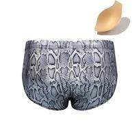 JOCKMAIL Badehose Herren Eng Kurz mit Tunnelzug Badeshorts für Männer Abnehmbares Pad Schnelltrocknend Kurze Badehose (DE/NL/SE/PL, Alphanumerisch, XL, Regular, Regular, 709 Silber)