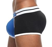 JOCKMAIL Gepolsterte Herren-Boxershorts, Unterwäsche mit Hüftpolster, verstärkender Buttcocks, 410 Schwarz, M