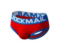 JOCKMAIL Herren Baumwolle Boxer Unterwäsche Jockstrap Bottomless Mens Backless Trunks Brief Shorts, 307 Rot, Medium
