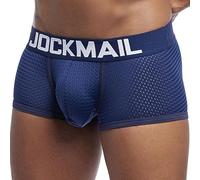 JOCKMAIL Herren-Boxershorts, Netzstoff, schnelltrocknend, atmungsaktiv, Eisseide, Herren-Unterwäsche, Unterhosen, 442 - Marineblau, Large