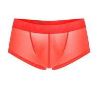 JOCKMAIL Herren Boxershorts Transparent Ice Silk Unterwäsche Nahtlos Atmungsaktiv Sexy Slip mit U-Beutel (DE/NL/SE/PL, Alphanumerisch, XL, Regular, Regular, Orange)