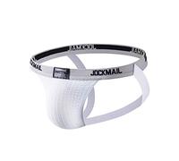 JOCKMAIL Herren Jockstrap Unterwäsche Athletic Stretch G-String Sexy String Slip mit Cutout Design (DE/NL/SE/PL, Alphanumerisch, M, Regular, Regular, Weiß)