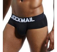 JOCKMAIL Herren Slip Baumwolle Sexy Low-Rise Unterwäsche Männer Atmungsaktiv Bequem Figurbetont Alltag Sport (DE/NL/SE/PL, Alphanumerisch, L, Regular, Regular, Schwarz 1)