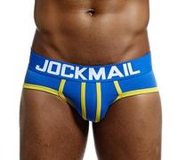 JOCKMAIL Herren Slip Unterwäsche Baumwolle Atmungsaktiv Low Rise Sexy Männer Slips für Alltag Sport Freizeit (DE/NL/SE/PL, Alphanumerisch, XL, Regular, Regular, 308 Blau)
