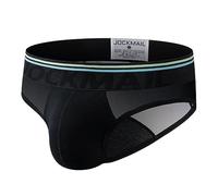 JOCKMAIL Herren Slips Unterwäsche Männliche Boxer Briefs Weiche Mikrofaser Baumwolle Komfort Unterhosen, 377 Schwarz, XXL