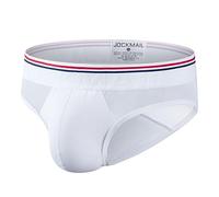 JOCKMAIL Herren Slips Unterwäsche Männliche Boxer Briefs Weiche Mikrofaser Baumwolle Komfort Unterhosen, 377 Weiß, L