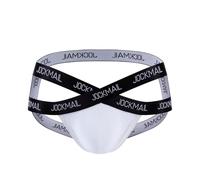 JOCKMAIL Herren String Sexy Jockstrap Unterwäsche Atmungsaktiv Transparent Low Rise U-Pouch Elastisch für Alltag und Sport (DE/NL/SE/PL, Alphanumerisch, L, Regular, Regular, Weiß)